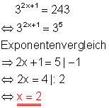 01a_l: Exponentialgleichung, gelöst durch Exponentenvergleich