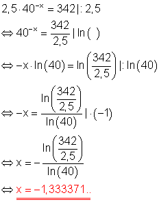 02c_l: Exponentialgleichung, gelöst durch logarithmieren