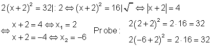 beispiel_4: Lösung der quadratischen Gleichung durch Wurzelziehen aus einer Summe.