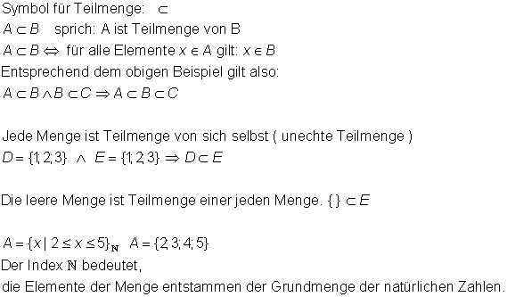 Teil-Menge-Beispiele