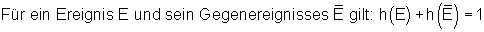 Ereignis+Gegenereignis=1