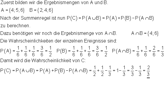 Oder Wahrscheinlichkeit-Mengenschreibweise-Berechnung