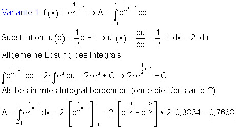 bestimmtes-Integral-Integration-e-Funktion-Substitution