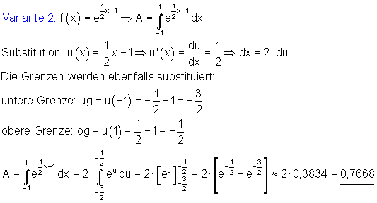 bestimmtes-Integral-Integration-e-Funktion-Substitution-Variante