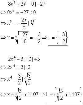 Polynomgleichung-mit-einer einzige-Potenz-2-Beispiele